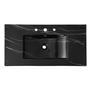 Ancillary 3-Hole 20 in. W x 18.25 in. D Classic Contemporary Rectangular Ceramic Single Sink Basin Vanity Top